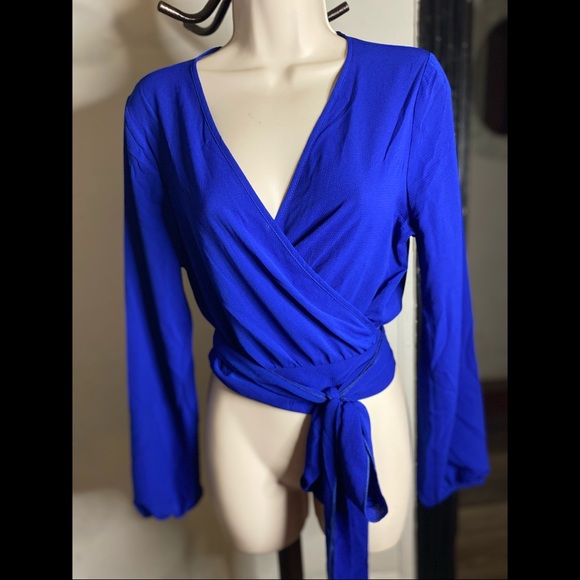 Fashion Nova Tops - Blue wrap around